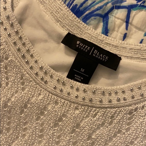 NWOT white tunic top or mini dress WHBM - Picture 2 of 5